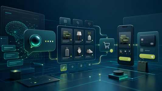 AI shopping assistant connected to product discovery, cart, and checkout